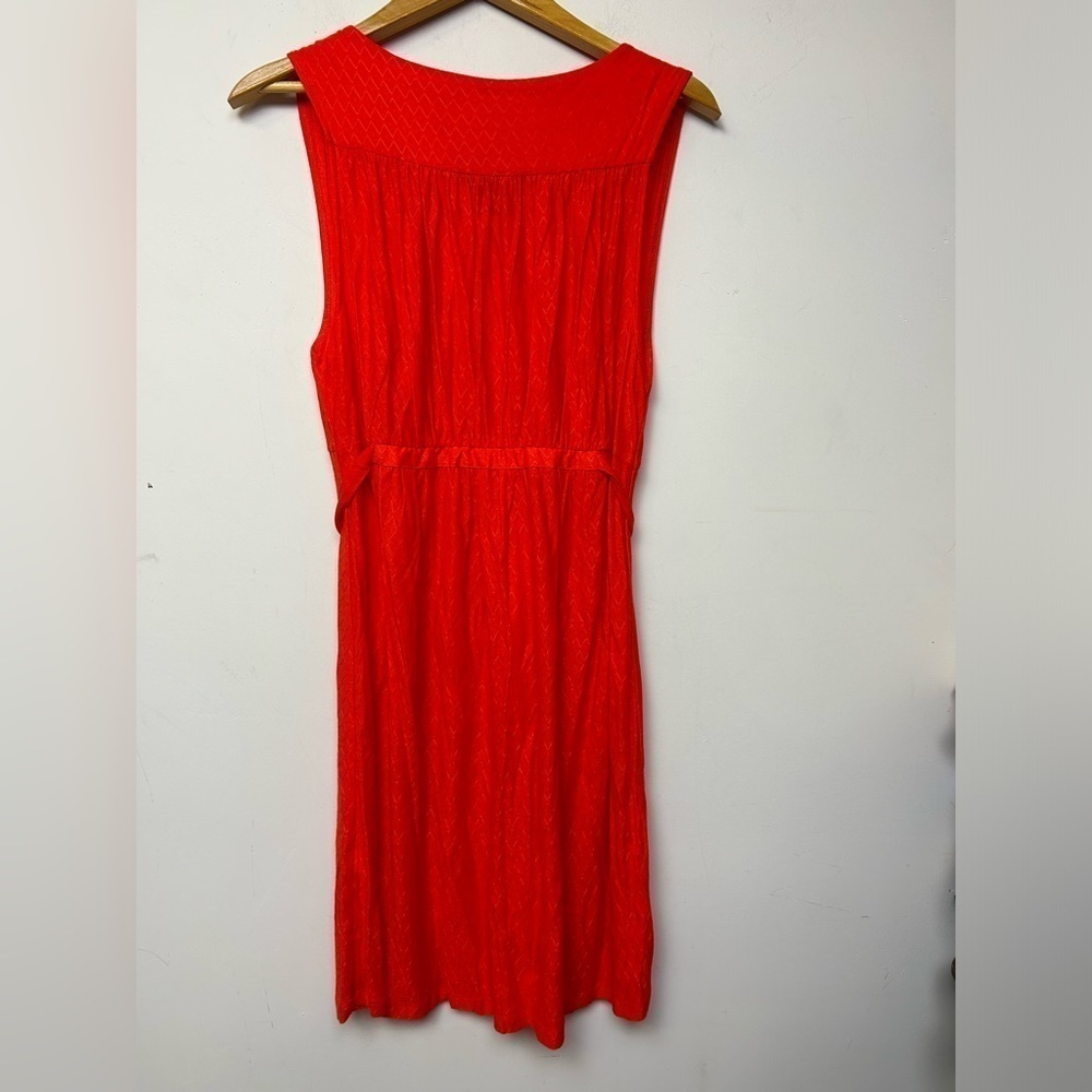 FRENCH CONNECTION Orange Sleeveless Orange V-Neck stretchy Dress 12 feminine - Picture 2 of 8